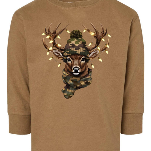Christmas Reindeer Camo Toddler Tee – Festive Rabbit Skins Kids Shirt Twice the Charm Boutique