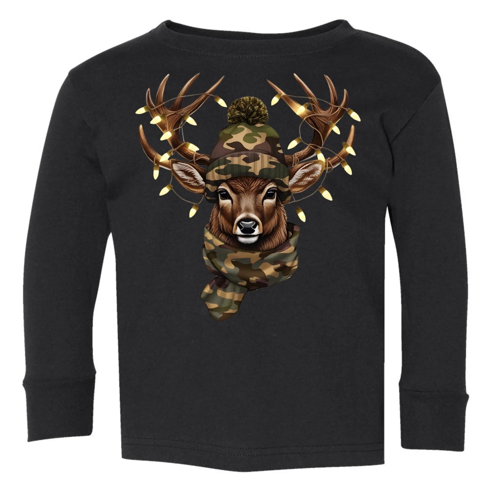 Christmas Reindeer Camo Toddler Tee – Festive Rabbit Skins Kids Shirt Twice the Charm Boutique