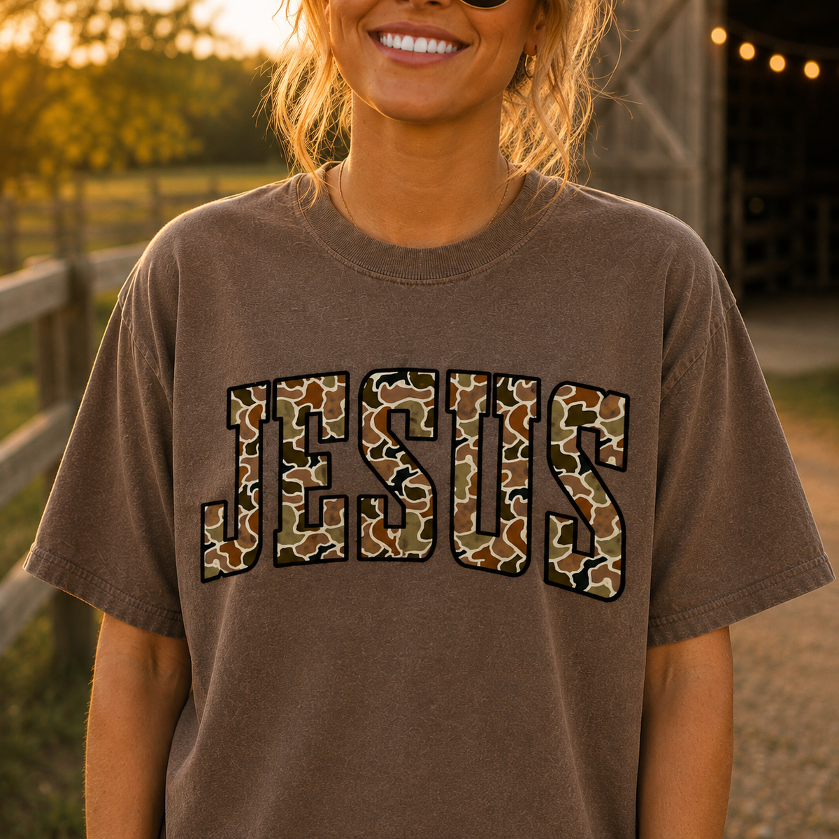 Jesus Camo Comfort Colors Tee