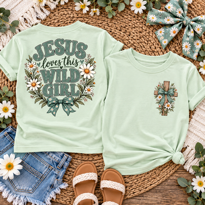 Jesus Loves This Wild Girl Christian Toddler Graphic Tee