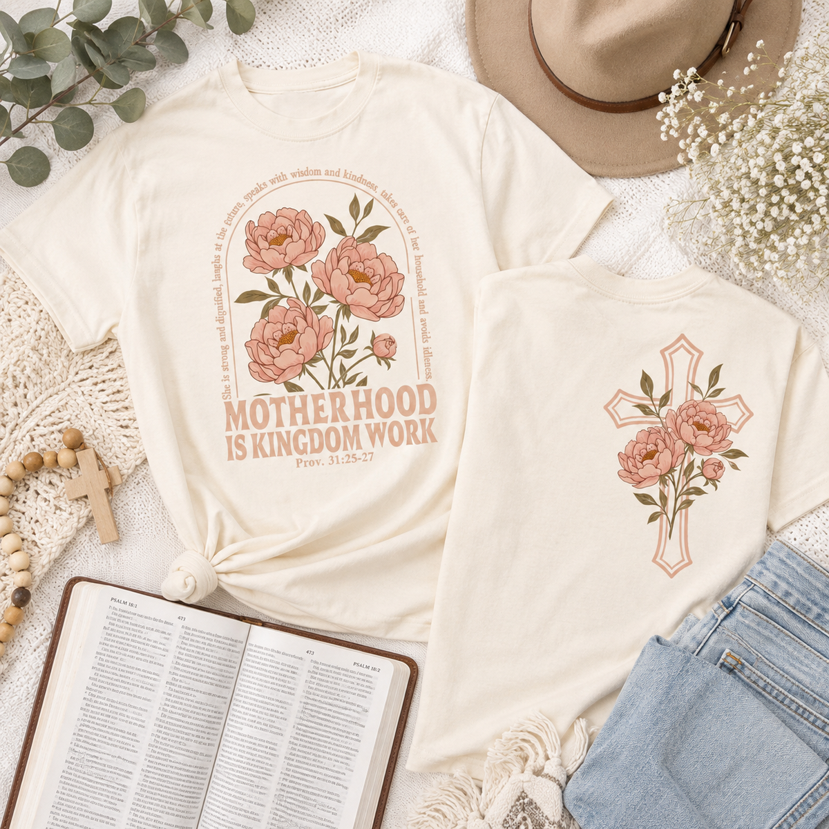 Motherhood Is Kingdom Work Comfort Colors Tee