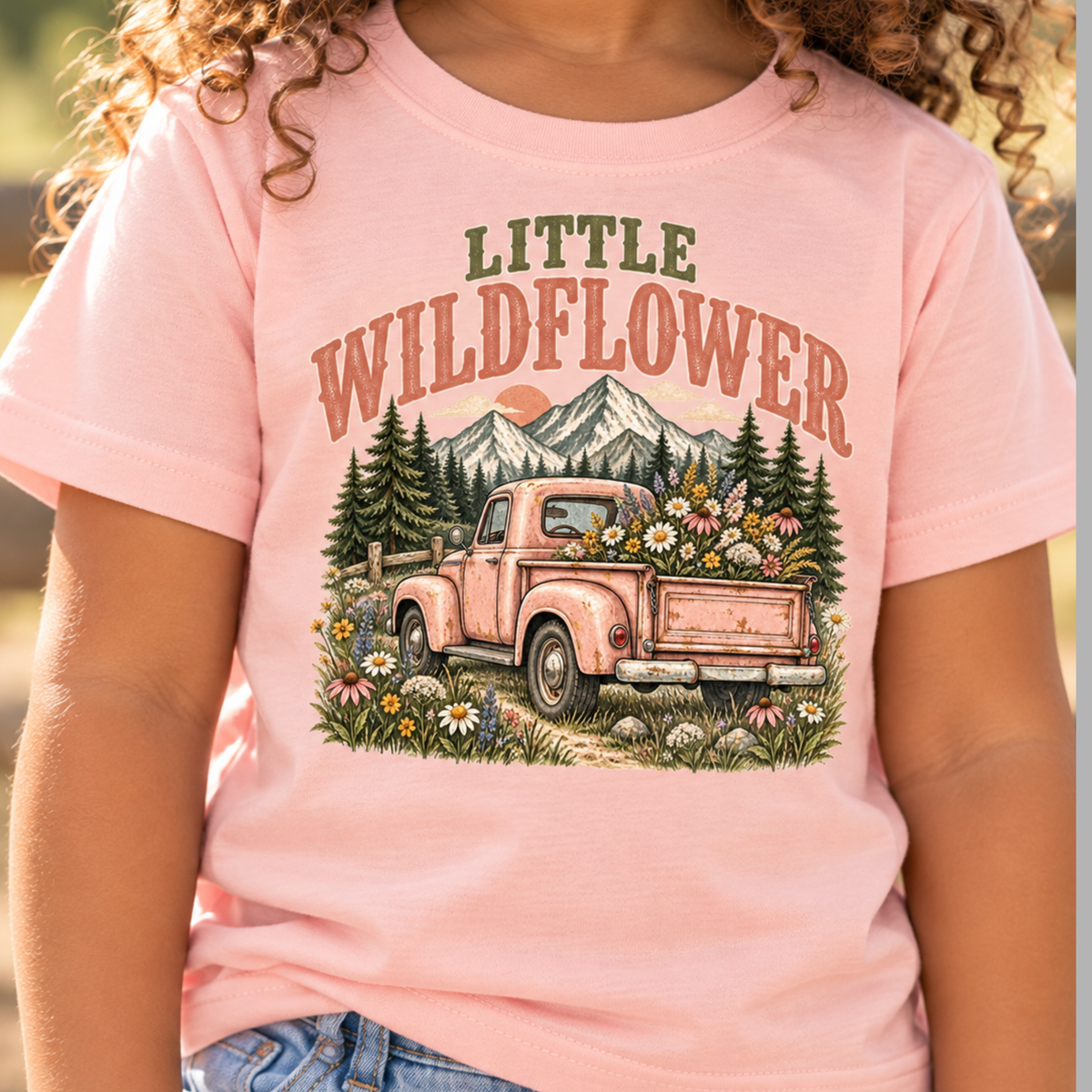 Little Wildflower Vintage Truck Toddler Graphic Tee