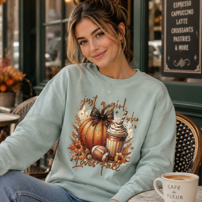 Girl loves fall LS sweatshirt