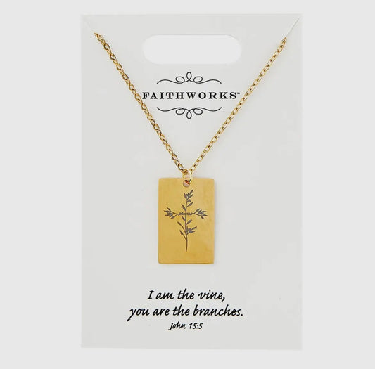 Square Vine Gold Necklace