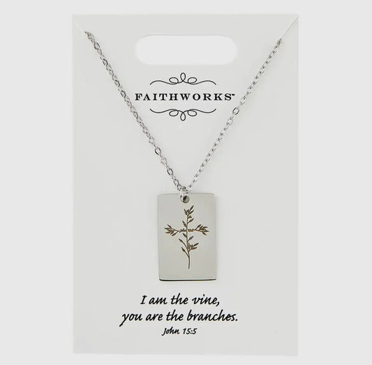 Square Vine Silver Necklace Twice the Charm Boutique