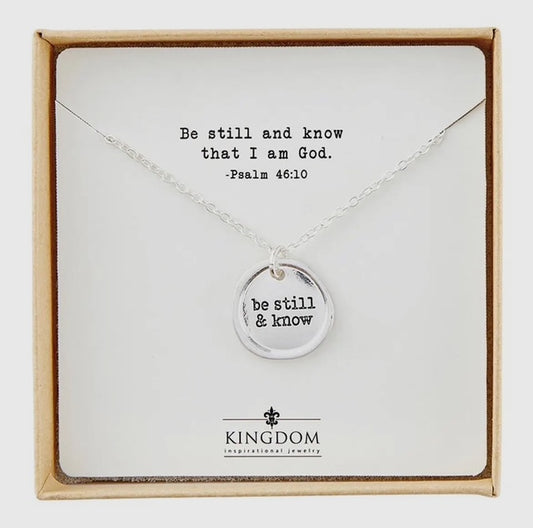 Be Still & Know Stamped Necklace