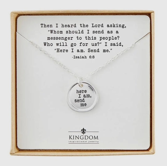 Here I Am, Send Me Stamped Necklace