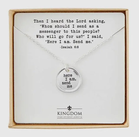 Here I Am, Send Me Stamped Necklace Twice the Charm Boutique