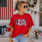 USA Floral Bow Graphic Tee Twice the Charm Boutique