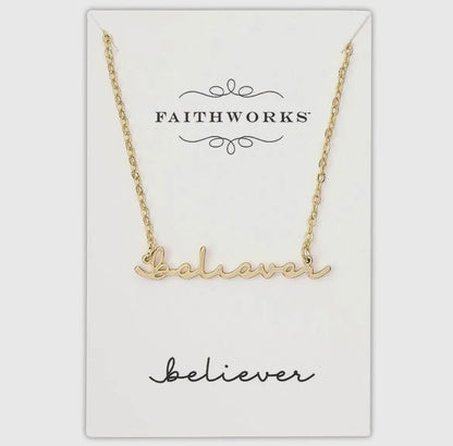 Believer Script Necklace