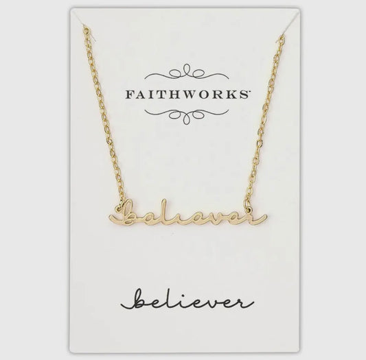 Believer Script Necklace