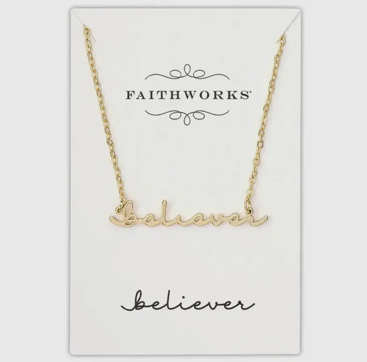Believer Script Necklace Twice the Charm Boutique