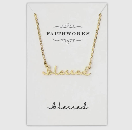 Blessed Script Necklace