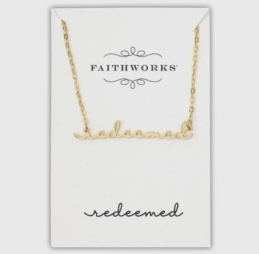Redeemed Script Necklace
